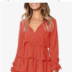 Vibrant Red Polka Dot Dress